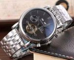 Replica Omega Speedmaster Watch SS Black Dial Tourbillon Mens Size